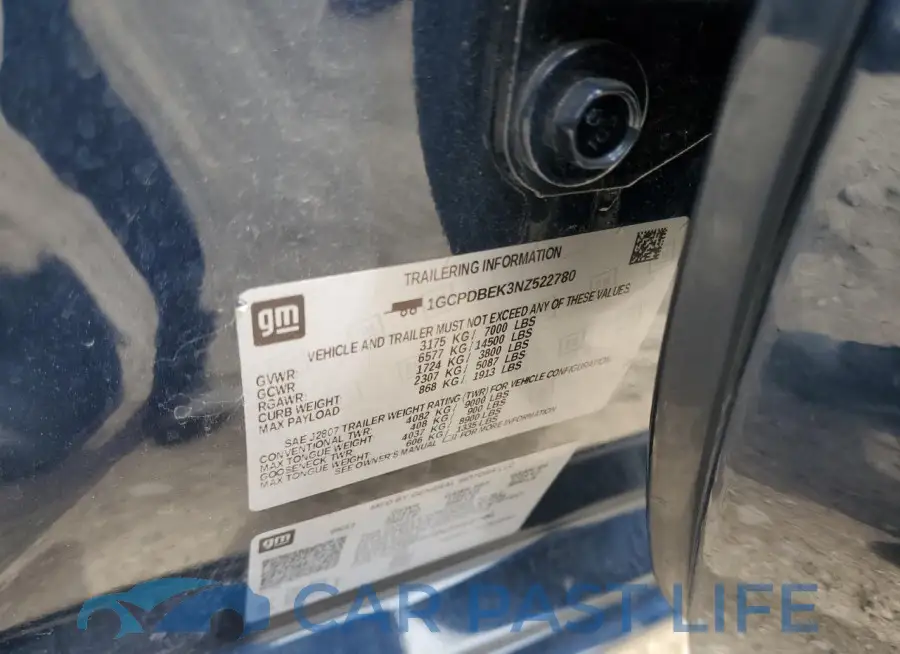 1GCPDBEK3NZ522780# 12