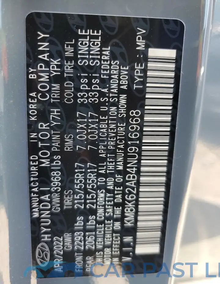 KM8K62AB4NU916968# 13
