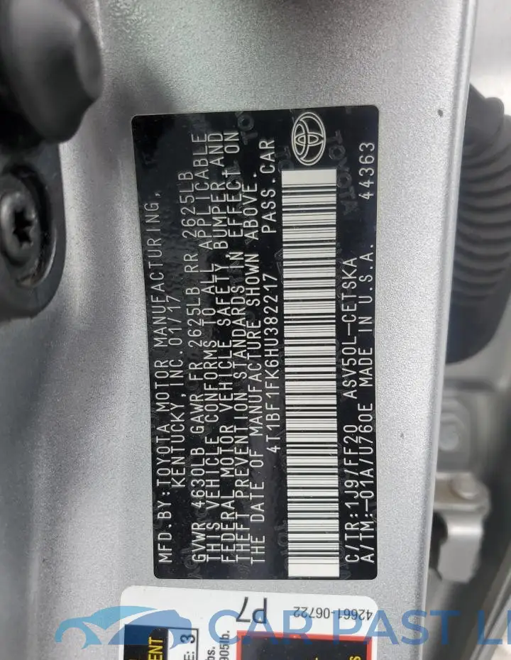 4T1BF1FK6HU382217# 12