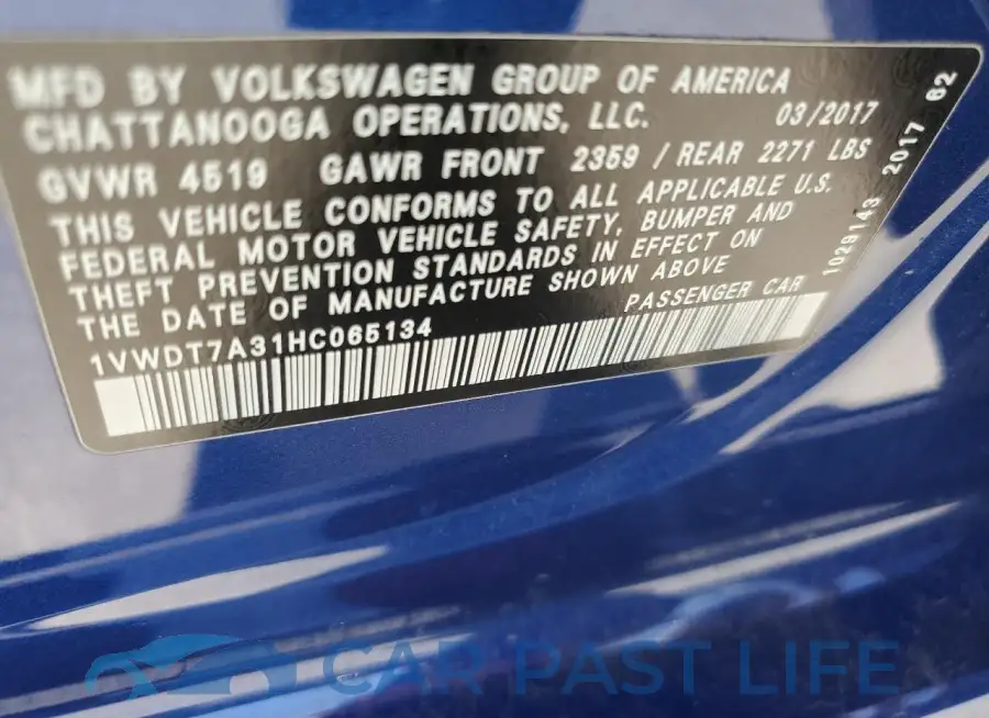 1VWDT7A31HC065134# 12