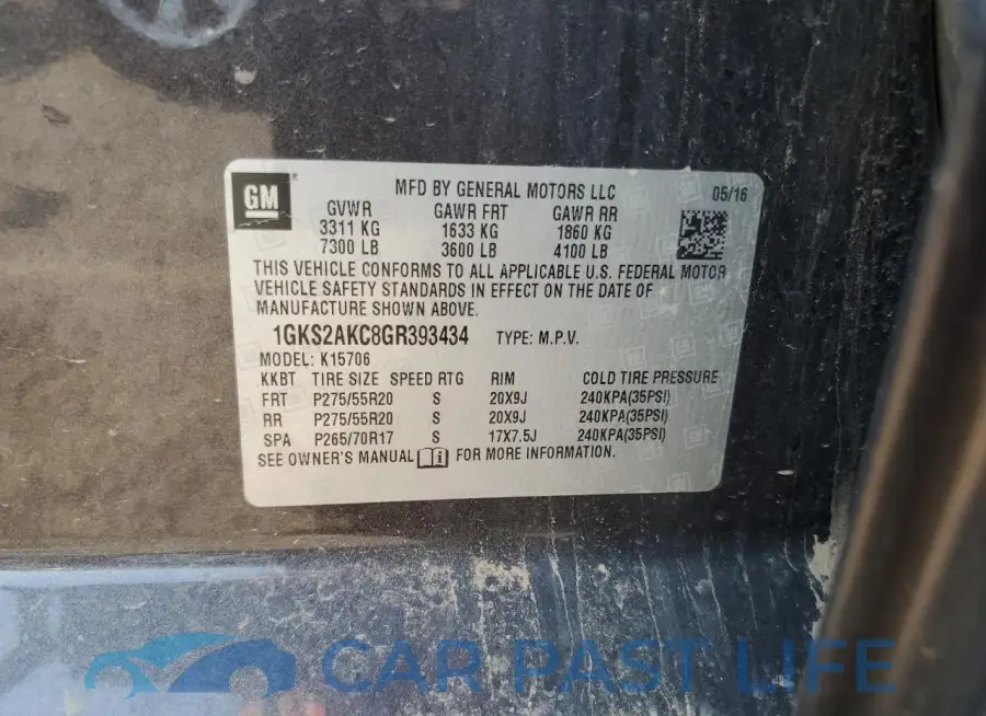 1GKS2AKC8GR393434# 13