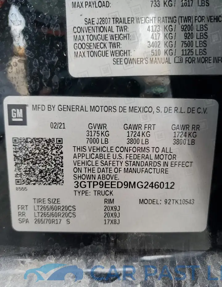 3GTP9EED9MG246012# 12