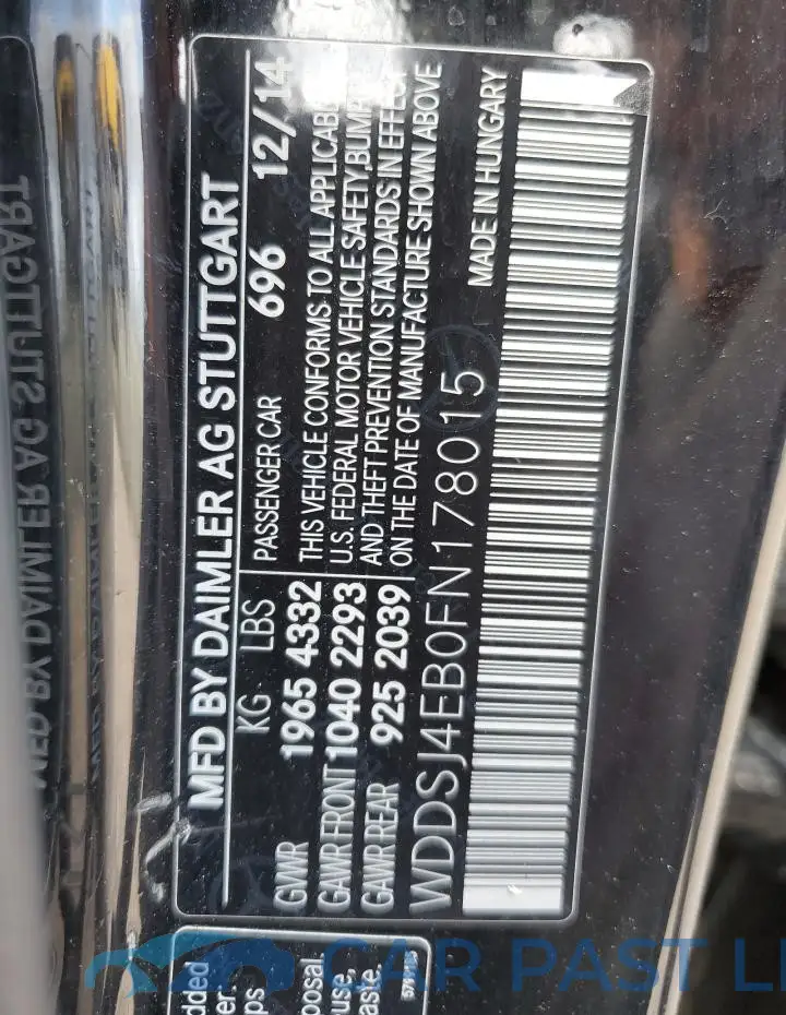 WDDSJ4EB0FN178015# 12