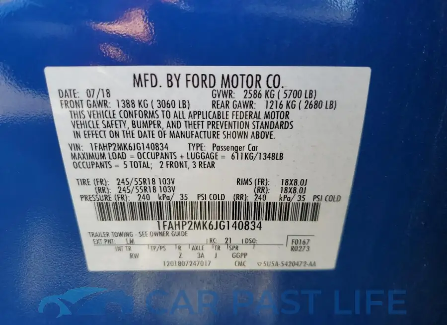 1FAHP2MK6JG140834# 12