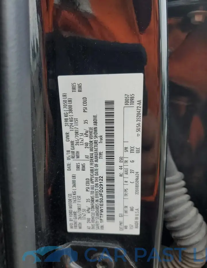 1FTFW1E50JFD29122# 12