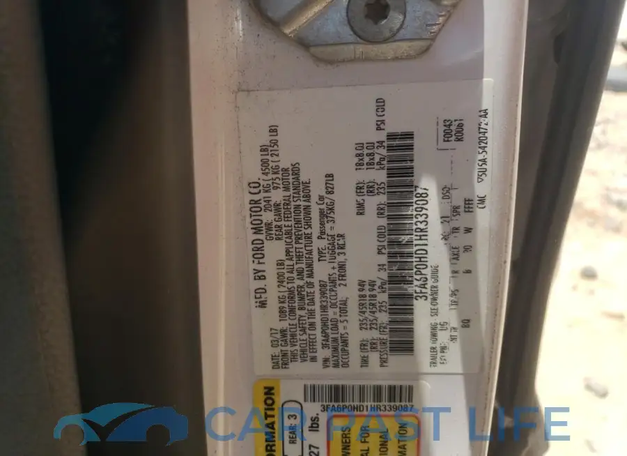 3FA6P0HD1HR339087# 12