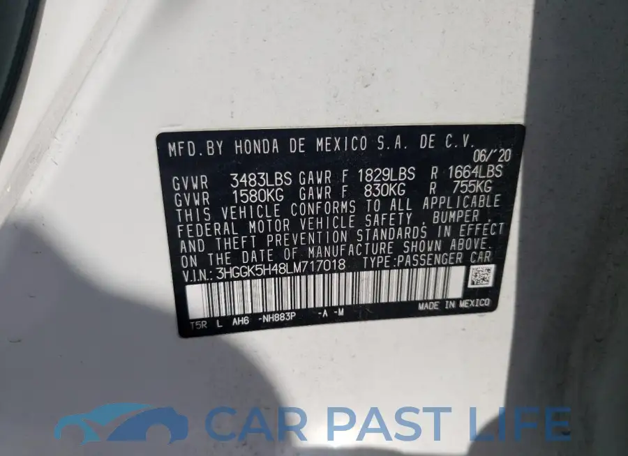 3HGGK5H48LM717018# 12