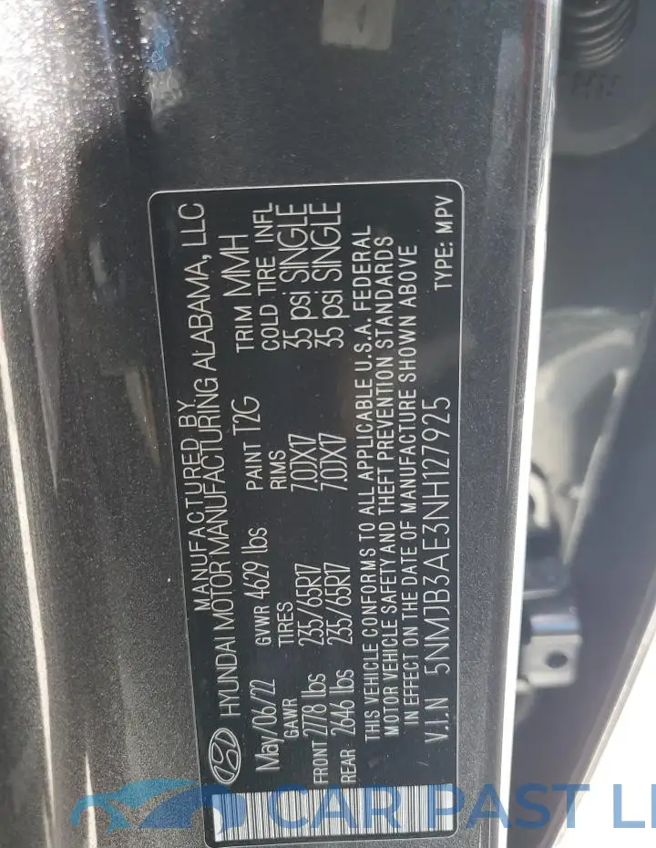 5NMJB3AE3NH127925# 14