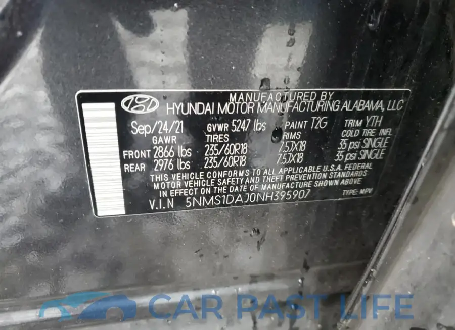 5NMS1DAJ0NH395907# 12