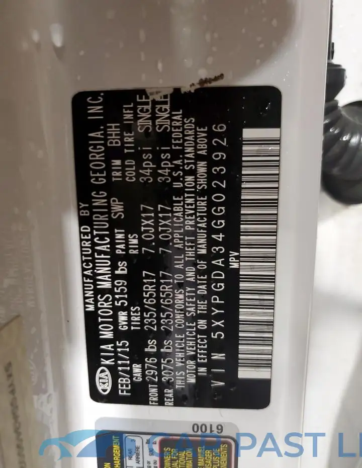 5XYPGDA34GG023926# 12