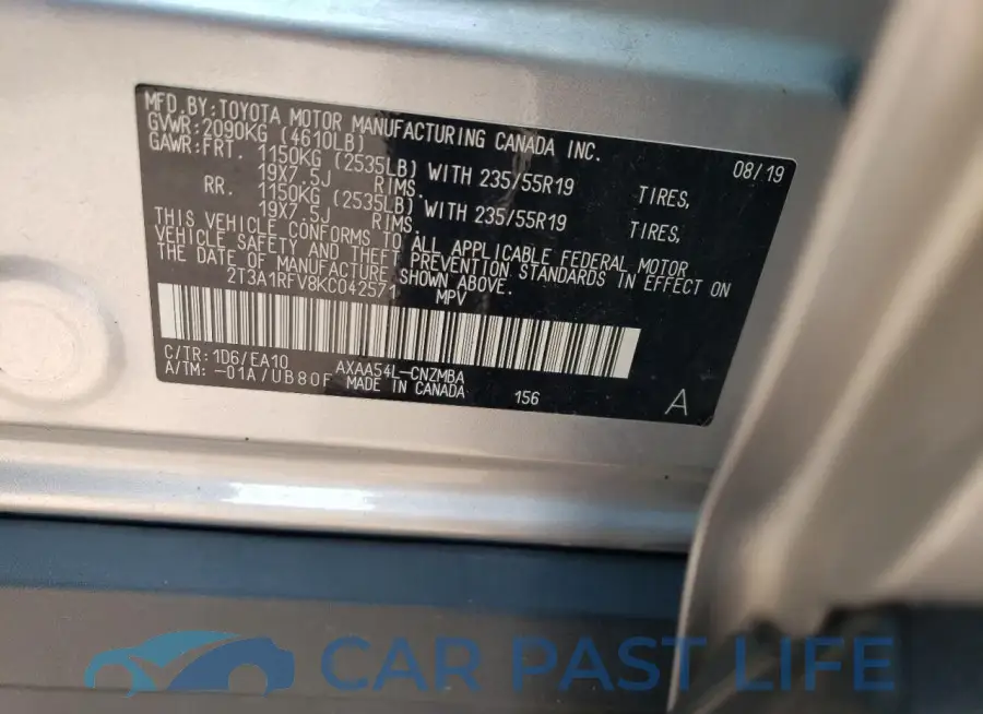 2T3A1RFV8KC042571# 13