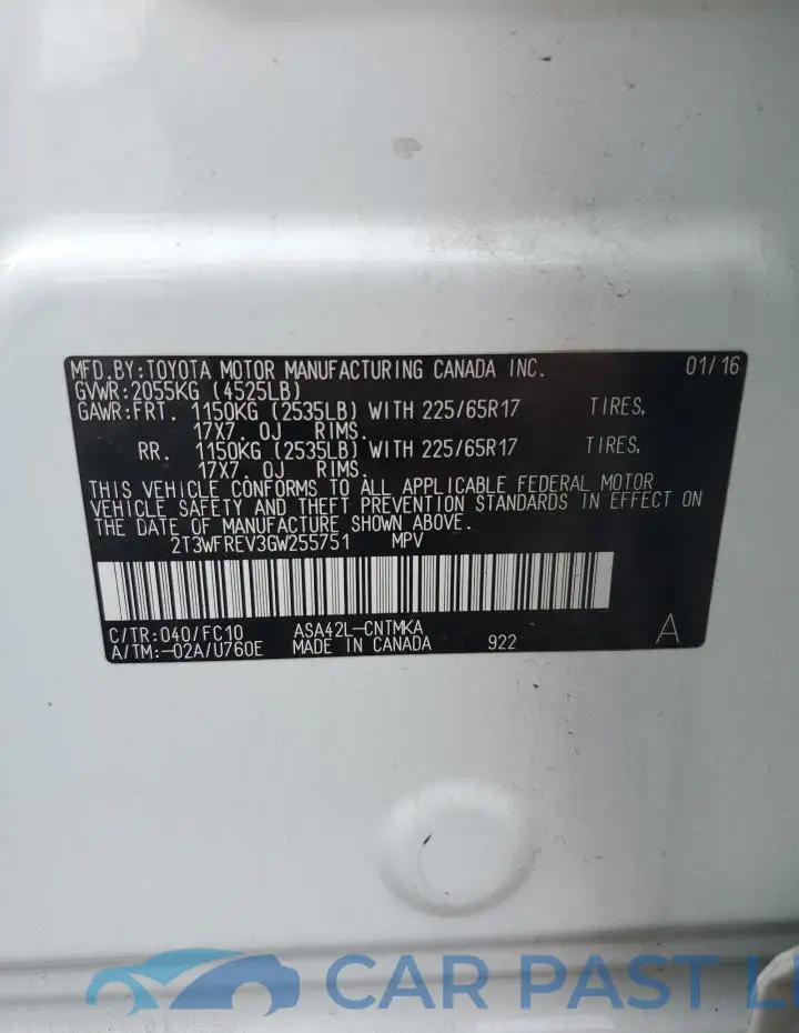 2T3WFREV3GW255751# 12