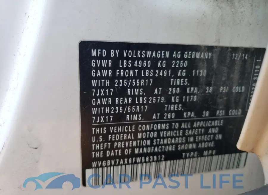 WVGBV7AX6FW563912# 13