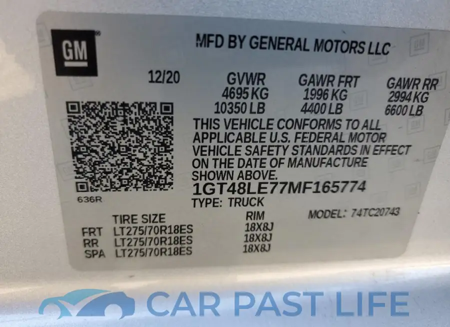 1GT48LE77MF165774# 12