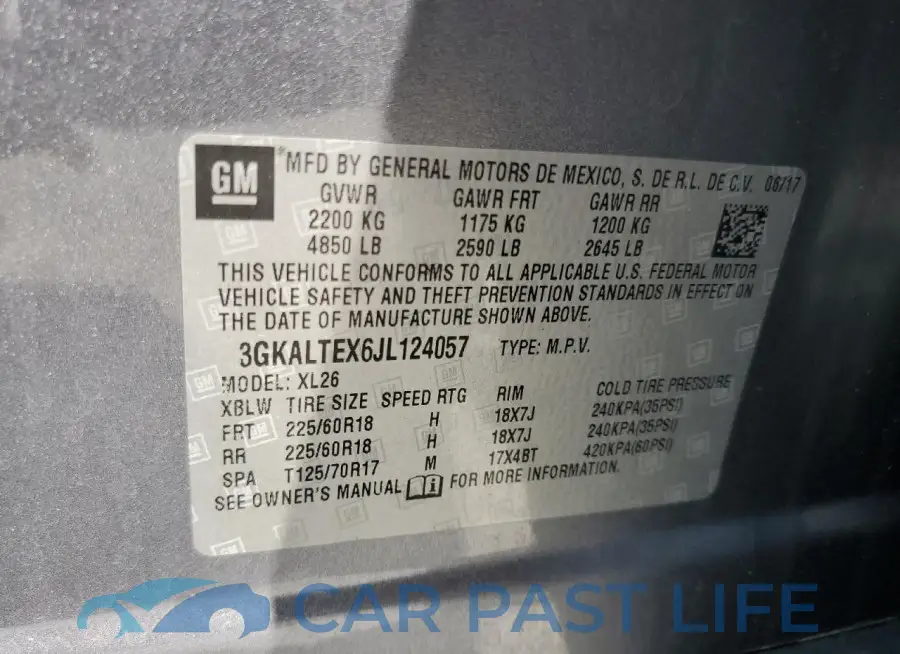 3GKALTEX6JL124057# 12