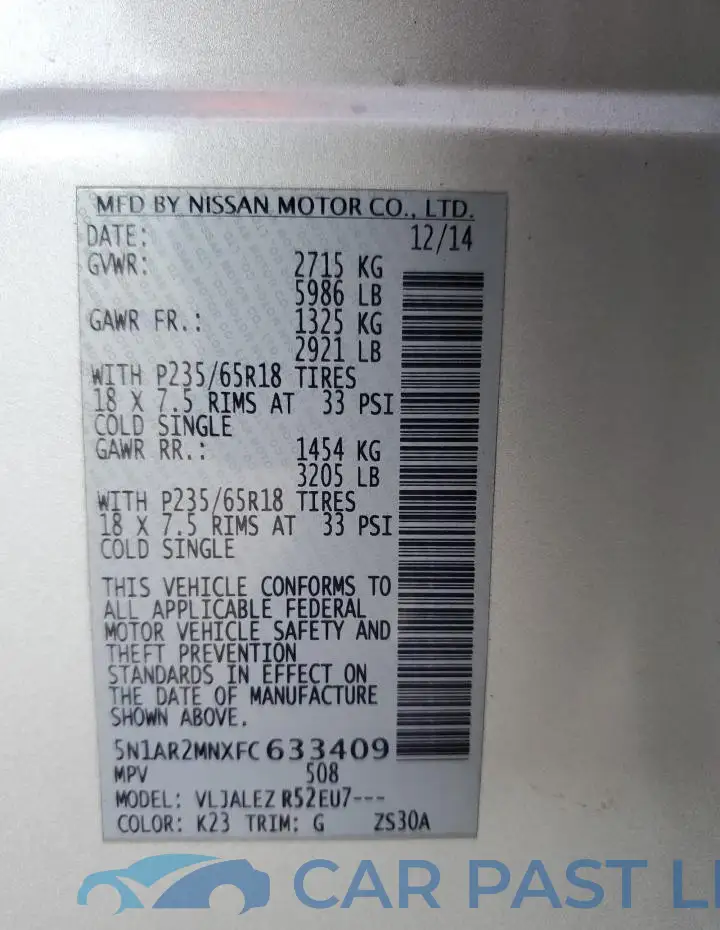 5N1AR2MNXFC633409# 13