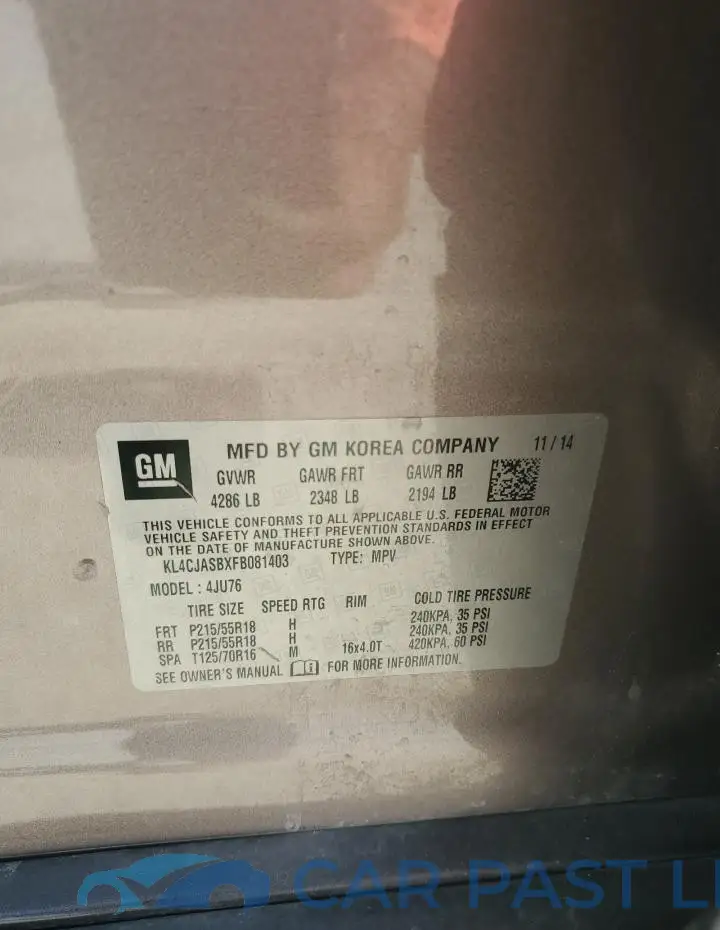 KL4CJASBXFB081403# 13