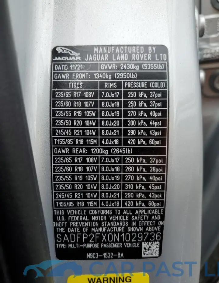 SADFP2FX0N1029736# 13