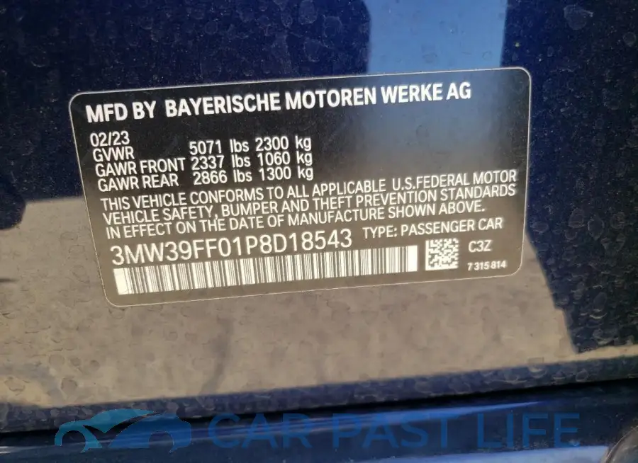 3MW39FF01P8D18543# 12
