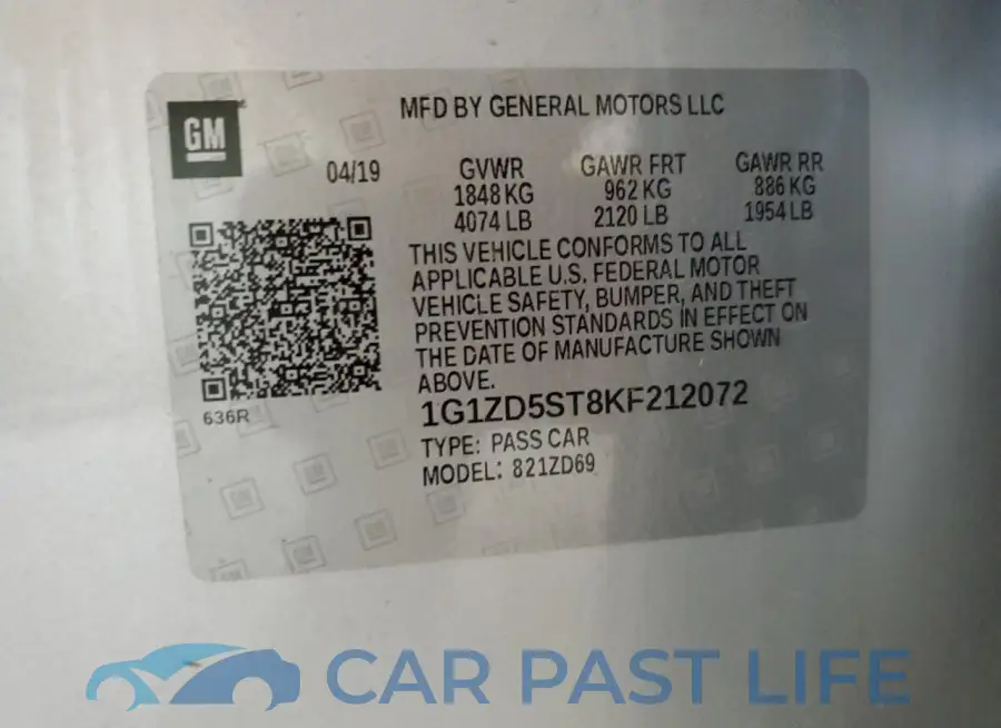 1G1ZD5ST8KF212072# 12