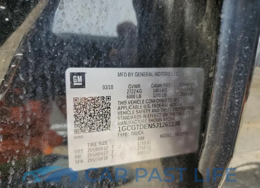 1GCGTDEN5J1261136# 12