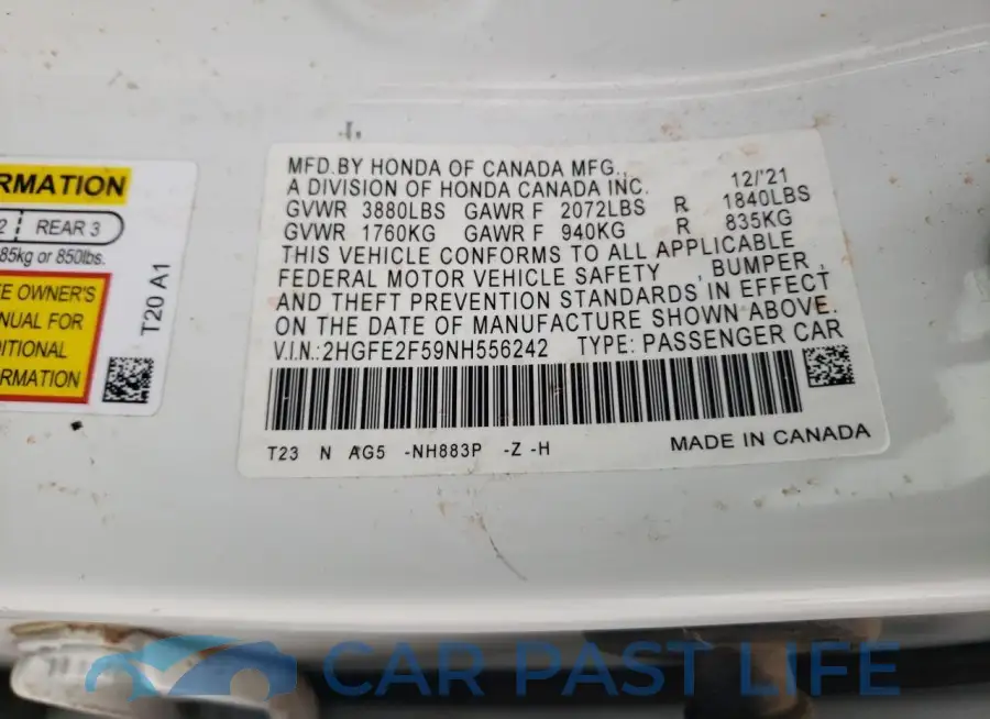 2HGFE2F59NH556242# 12