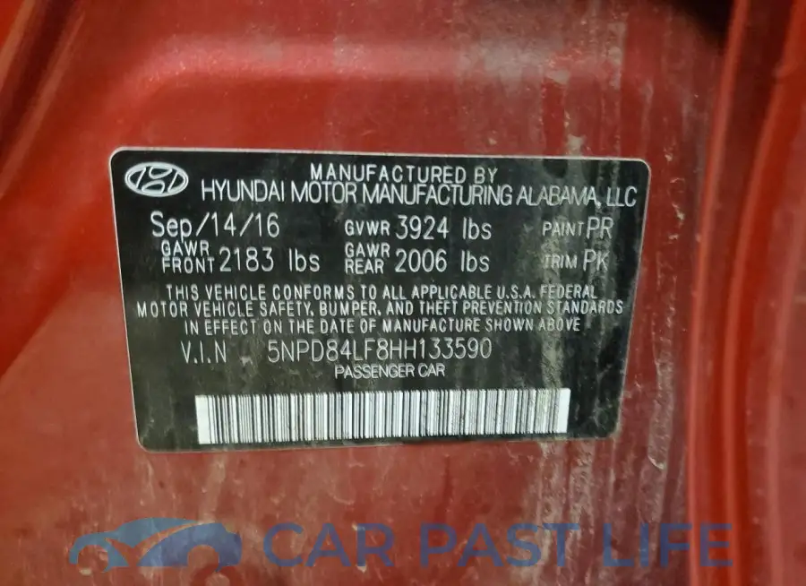 5NPD84LF8HH133590# 13