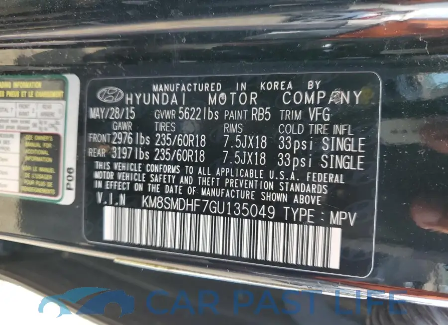 KM8SMDHF7GU135049# 13