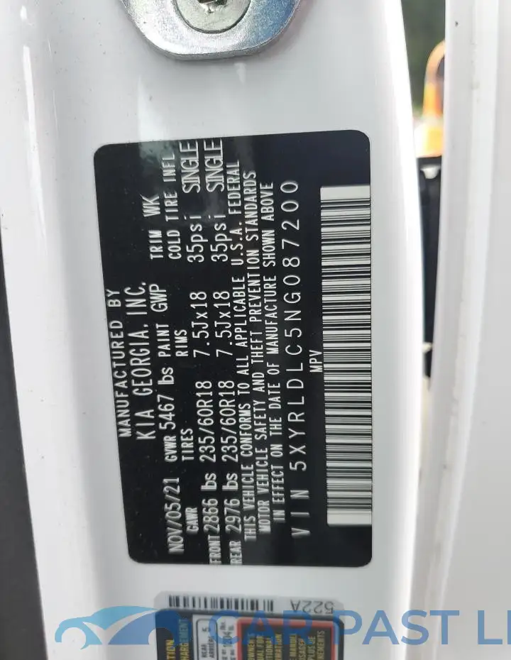 5XYRLDLC5NG087200# 13