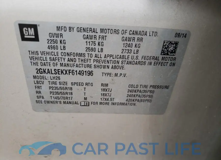 2GKALSEKXF6149196# 13