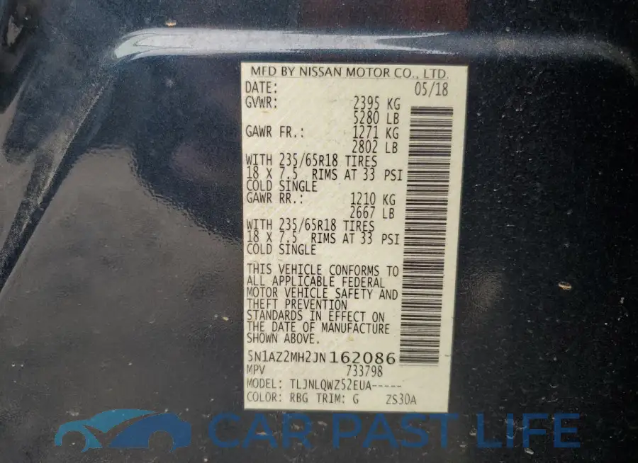 5N1AZ2MH2JN162086# 13