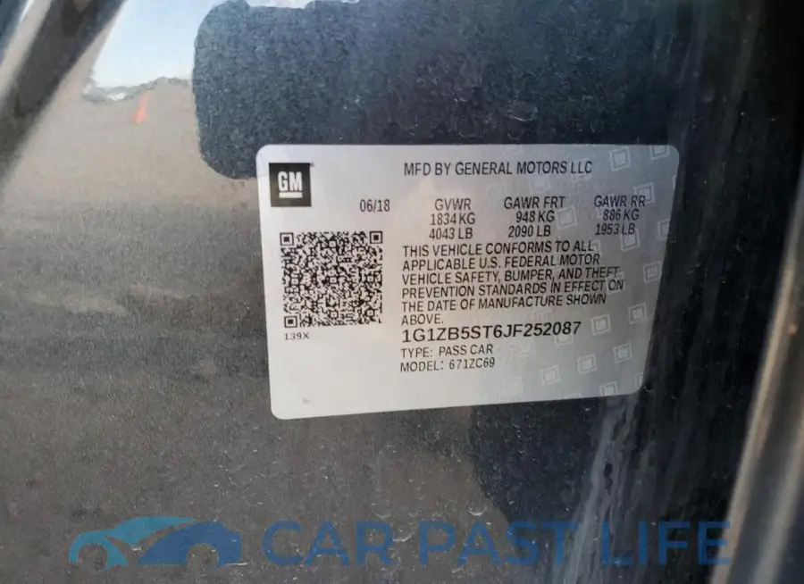 1G1ZB5ST6JF252087# 12