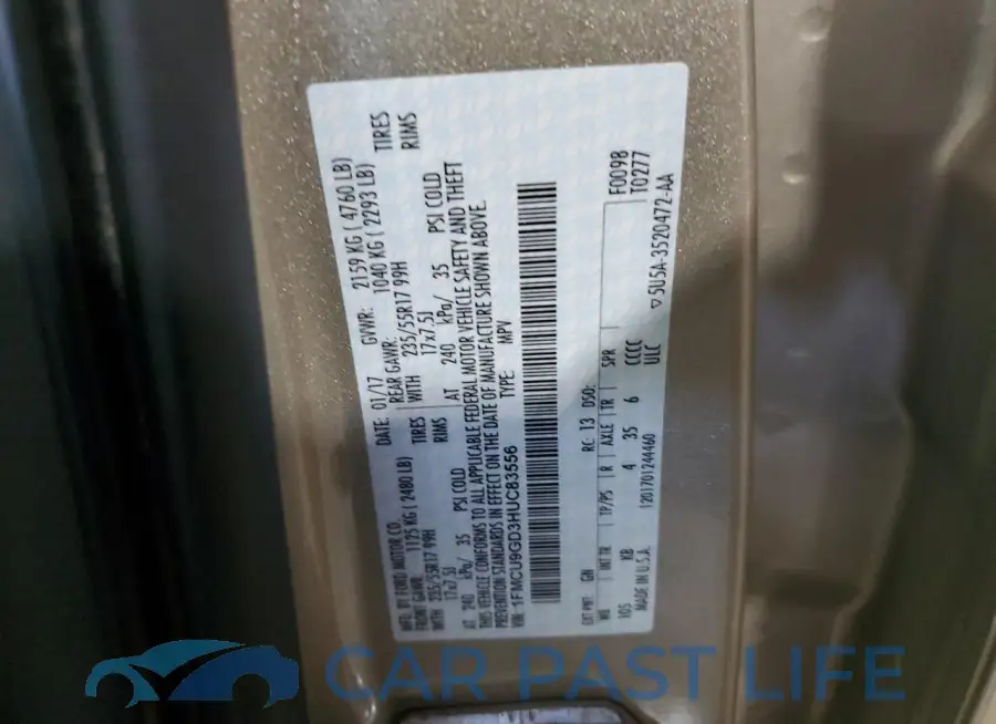 1FMCU9GD3HUC83556# 13