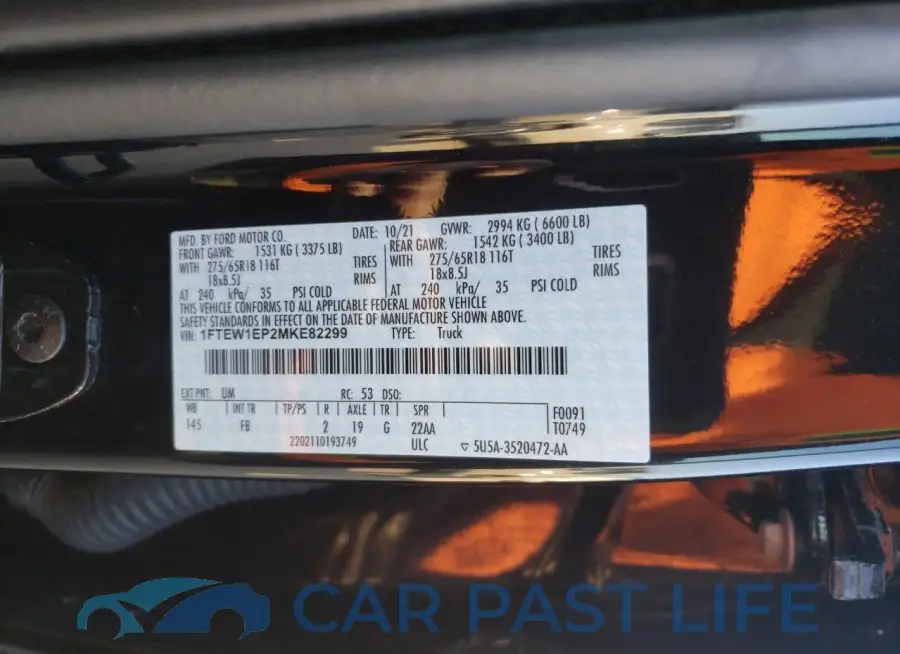 1FTEW1EP2MKE82299# 12