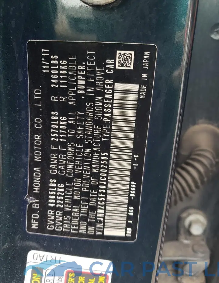 JHMZC5F30JC002505# 12