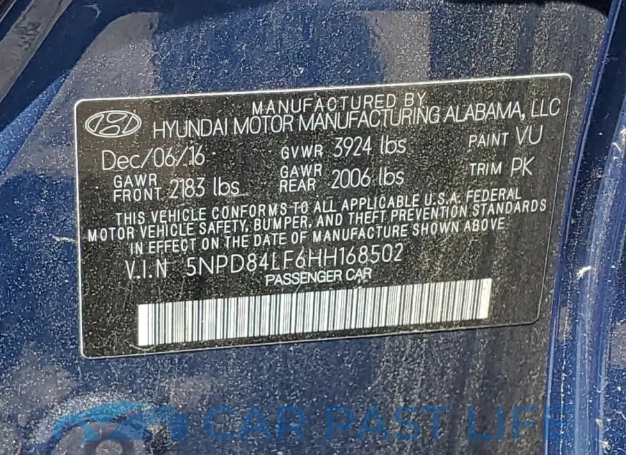 5NPD84LF6HH168502# 12