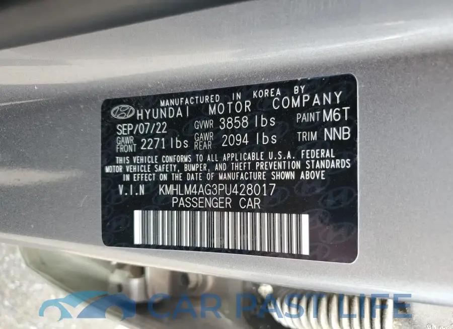 KMHLM4AG3PU428017# 12