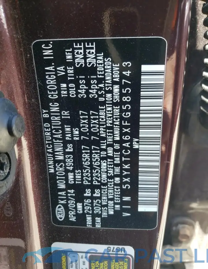 5XYKTCA6XFG585743# 13