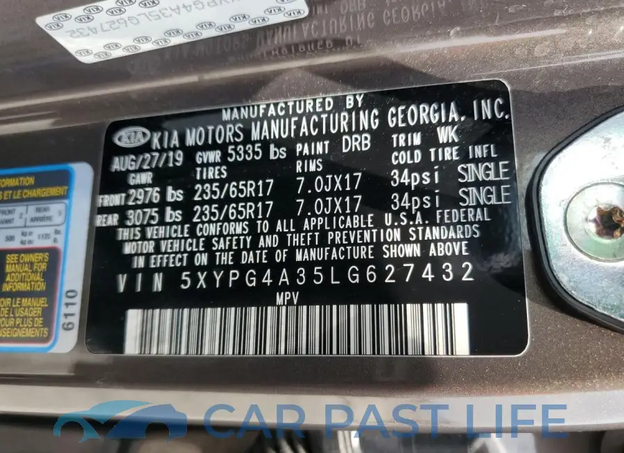 5XYPG4A35LG627432# 13
