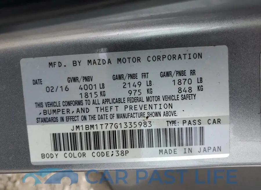 JM1BM1T77G1335983# 12