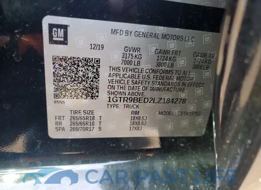 1GTR9BED2LZ184278# 12