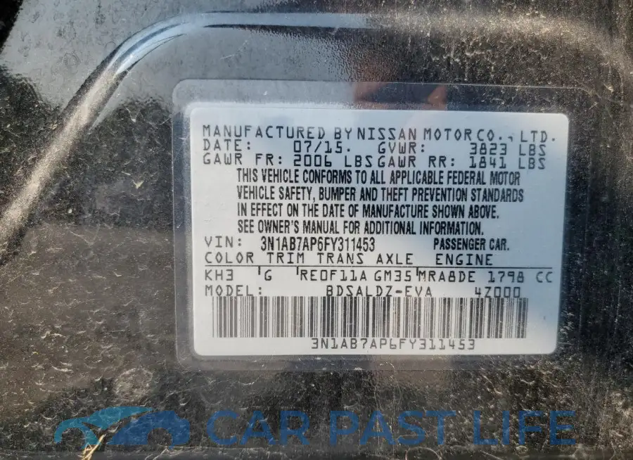3N1AB7AP6FY311453# 12