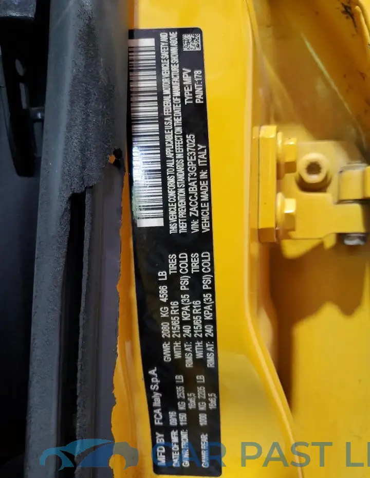 ZACCJBAT3GPE37025# 12