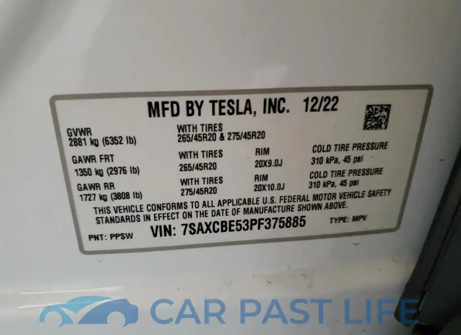 7SAXCBE53PF375885# 12