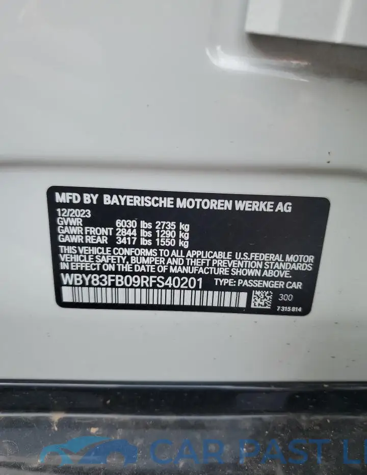 WBY83FB09RFS40201# 12