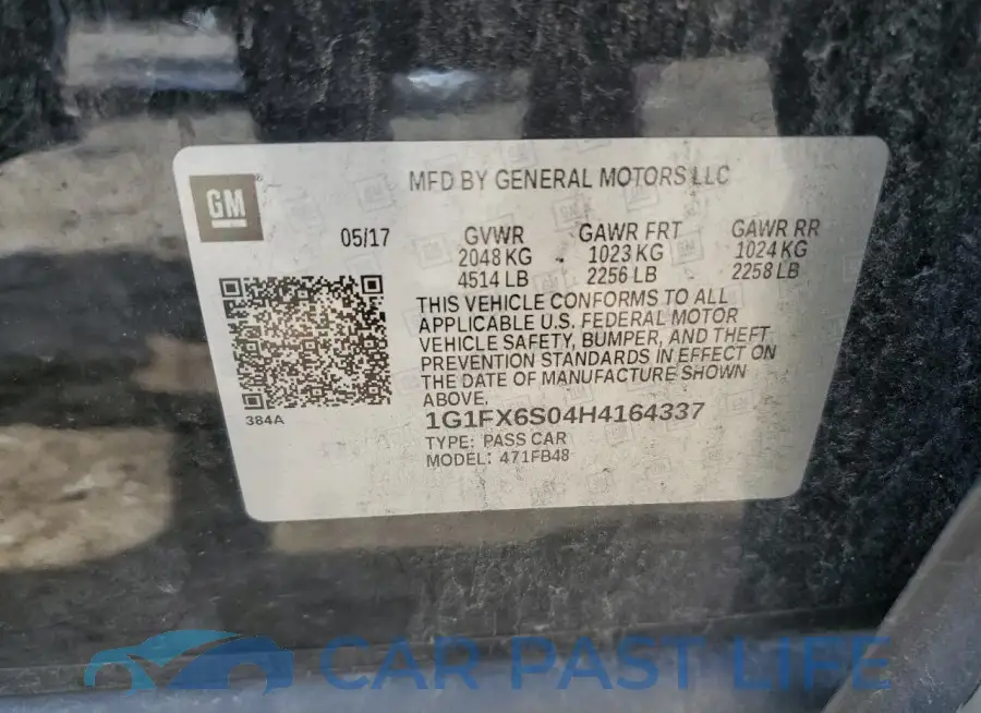 1G1FX6S04H4164337# 13