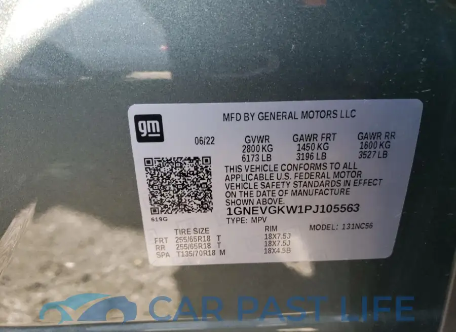 1GNEVGKW1PJ105563# 13