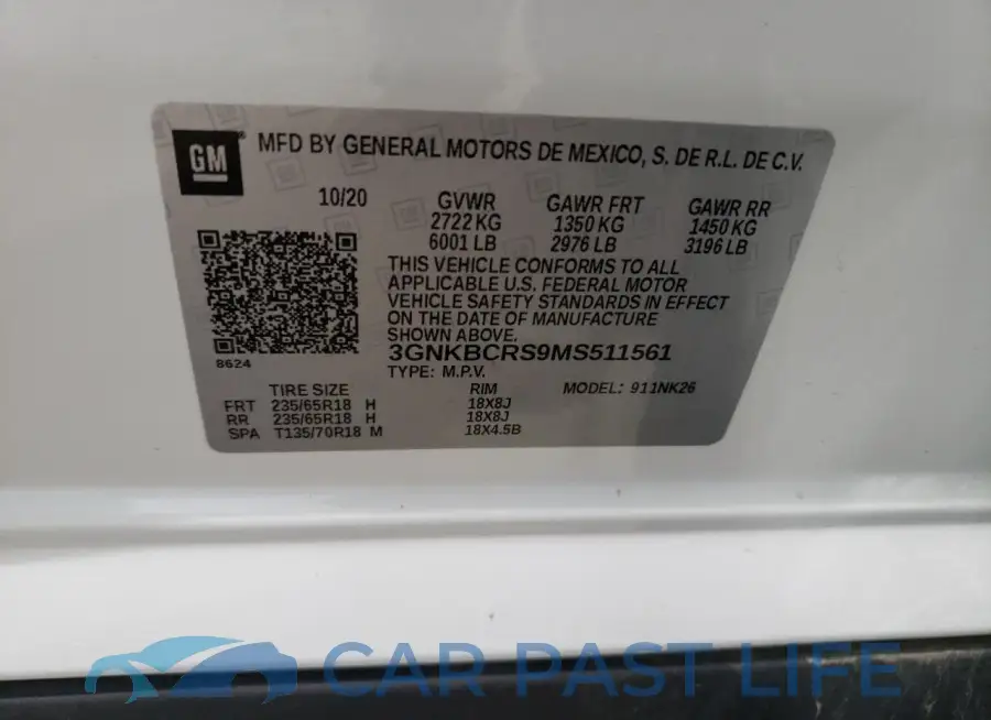 3GNKBCRS9MS511561# 13