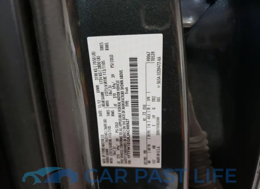1FTFW1EGXJKC88927# 12
