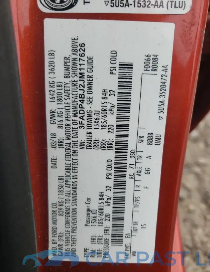 3FADP4BJ2JM117626# 12
